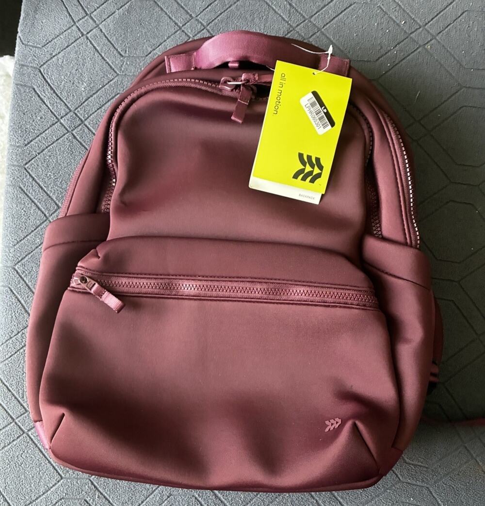 NEW All In Motion 14L Faux Neoprene Backpack - Burgundy (3888)